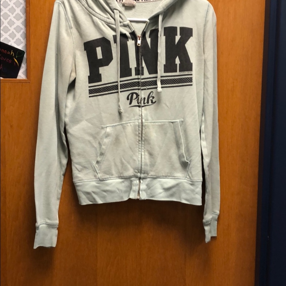 A zip up hoodie